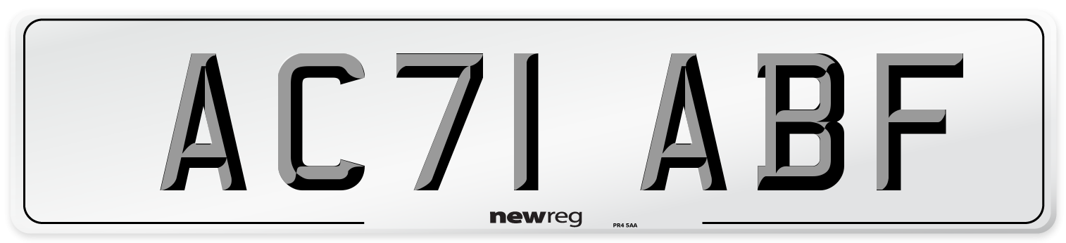 AC71 ABF Number Plate from New Reg